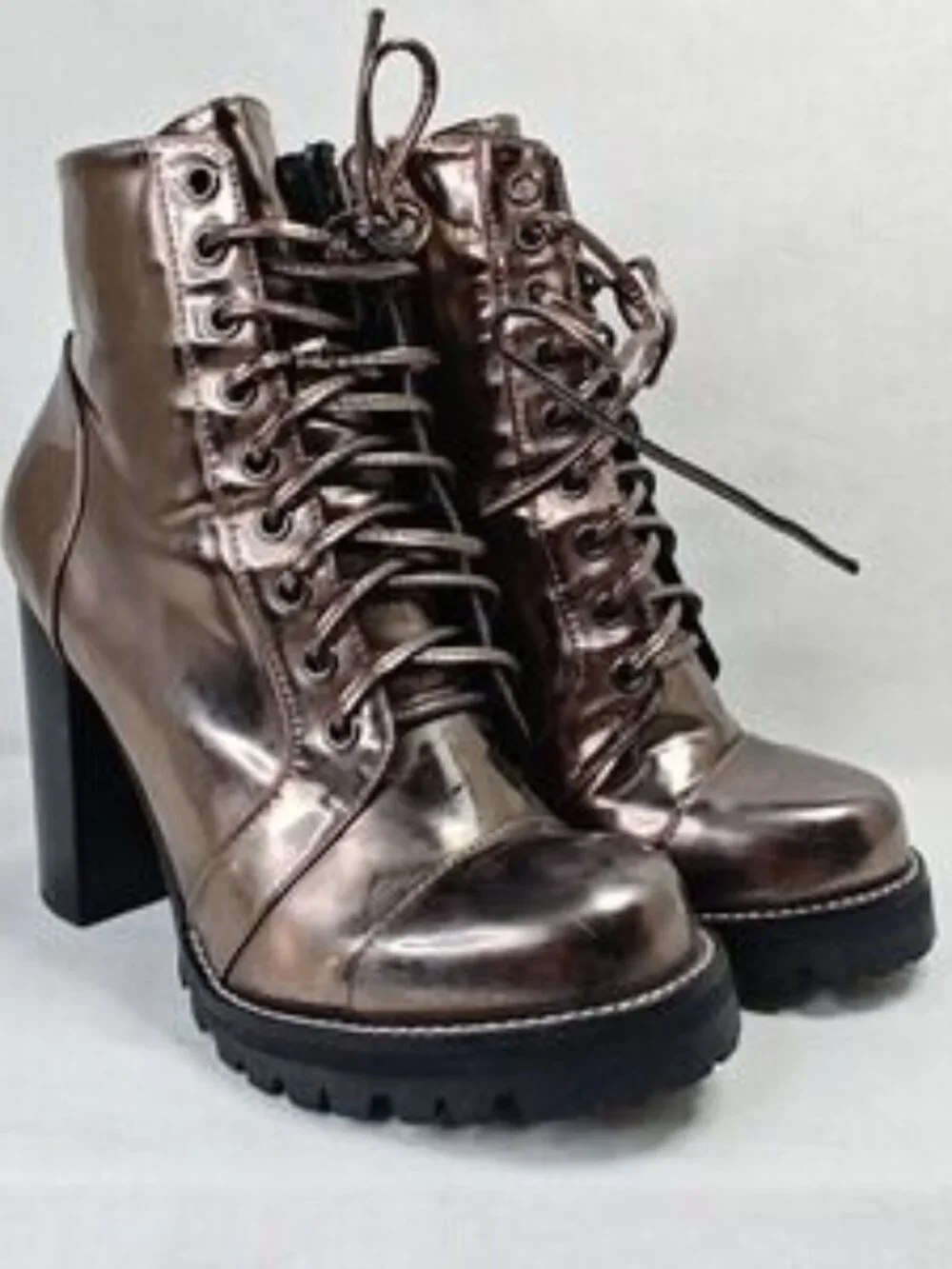 Jeffrey Campbell Pewter Silver Ankle Booties Heels - Size 8